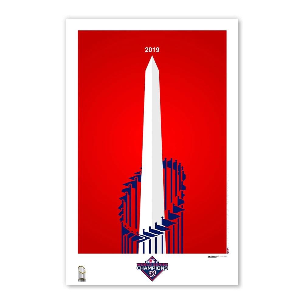 Washington Nationals 2019 World Series Champions 11'' x 17 '' Monument Minimalist Poster Impression artistique