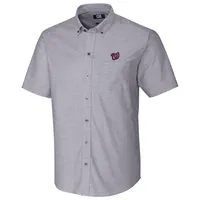 Houston Astros Cutter & Buck Short Sleeve Stretch Oxford Button-Down Shirt  - Charcoal