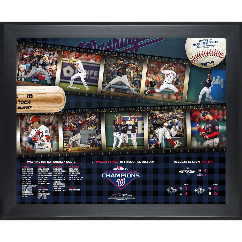 Nationals de Washington encadré 16 "x 20" 2019 NLCS Champions Timeline Collage