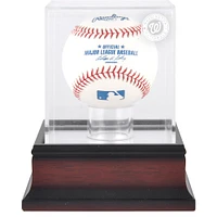 Vitrine de présentation du logo de baseball des Nationals de Washington en acajou