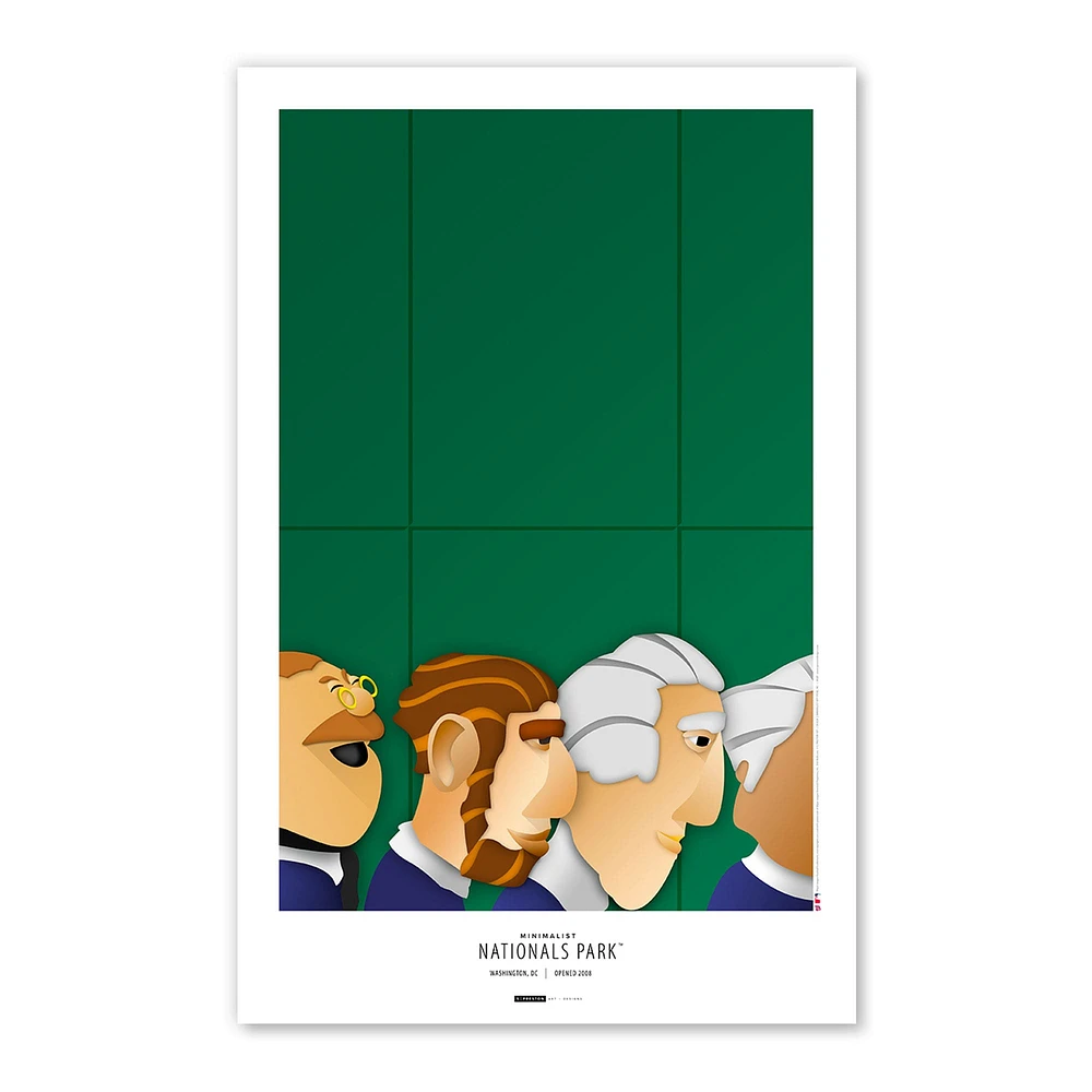 Washington Nationals Nationals Park 11'' x 17'' Minimalist Stadium Poster Art Print