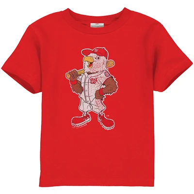 T-shirt mascotte en détresse des Nationals de Washington pour tout-petits - Rouge