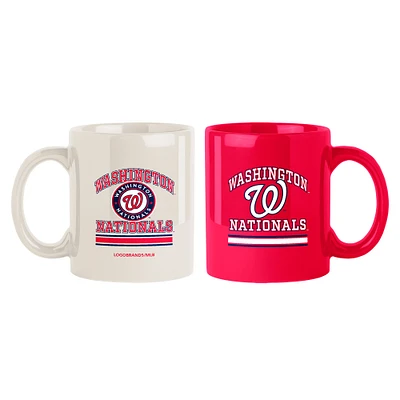 Lot de deux tasses colorées de 15 oz des Nationals de Washington