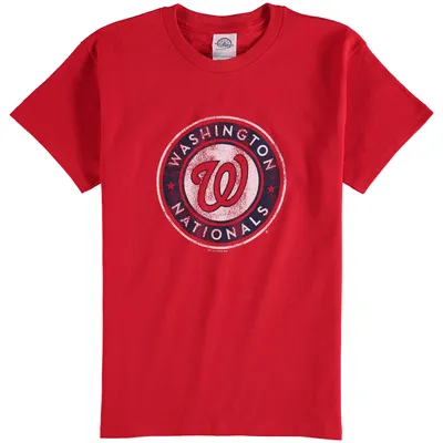 Washington Nationals Youth Distressed Logo T-Shirt - Red