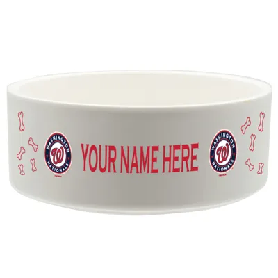 Washington Nationals 20oz. Personalized Pet Bowl - White