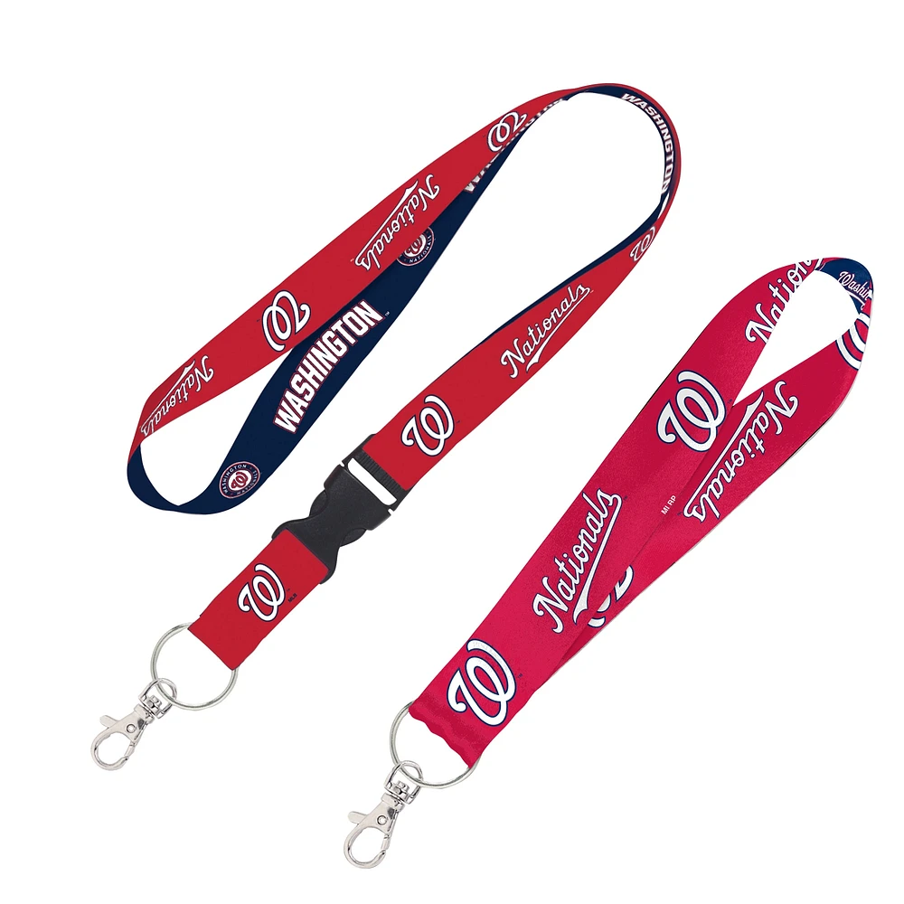 WinCraft Washington Nationals Lot de 2 cordons avec boucle amovible et sangle pour clés