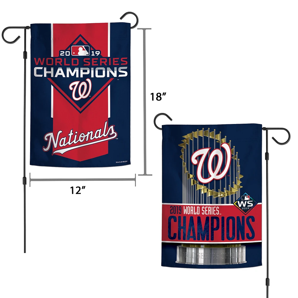 Drapeau de jardin WinCraft Washington Nationals 2019 World Series Champions 12'' x 18''