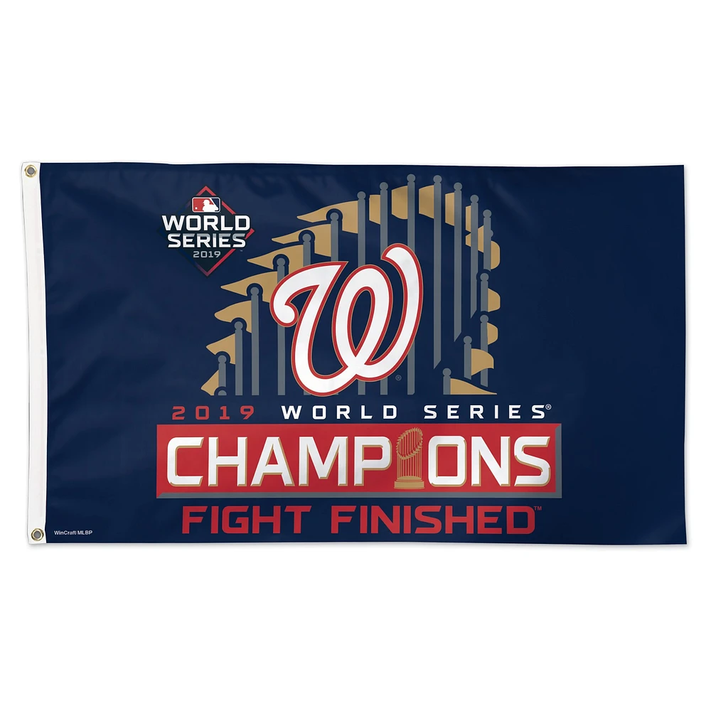 WinCraft Washington Nationals 2019 World Series Champions sur le terrain Vestiaire 1 face Deluxe Drapeau 3 pi x 5 pi