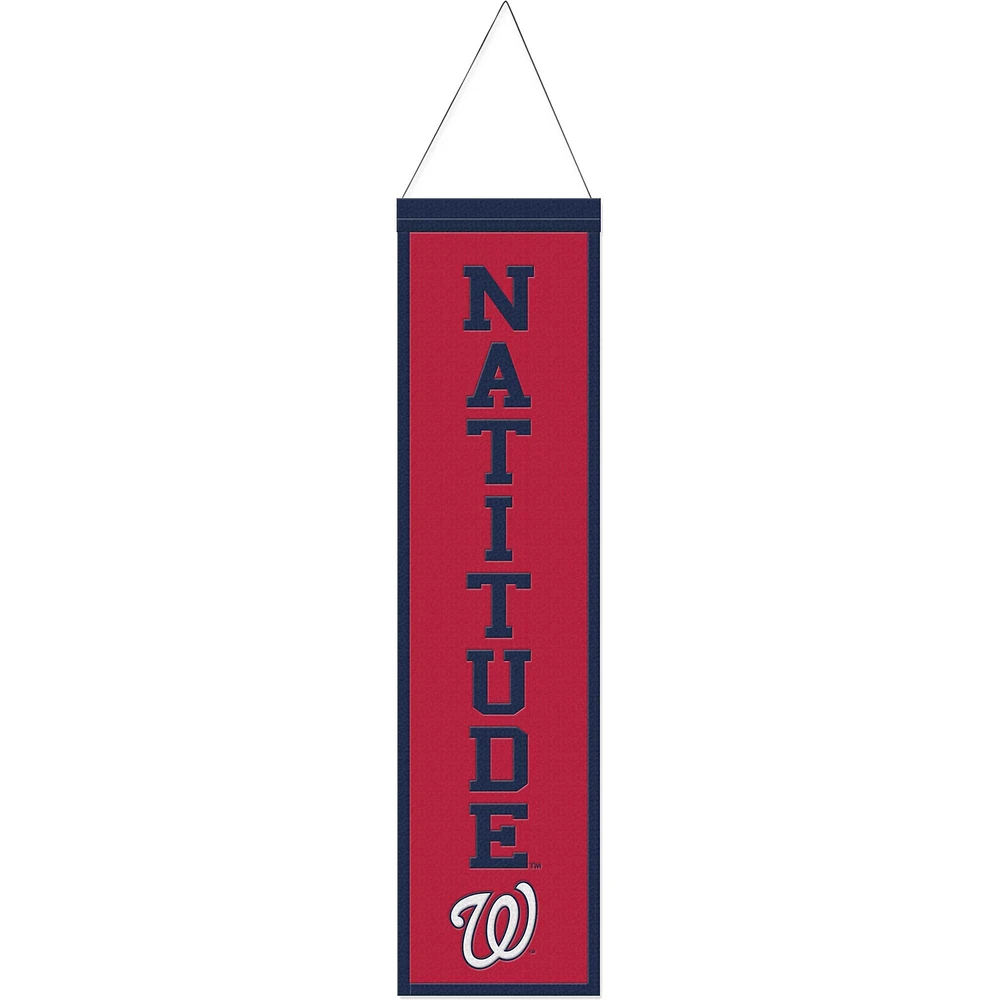 WinCraft Washington Nationals 8" x 32" Bannière en laine avec slogan