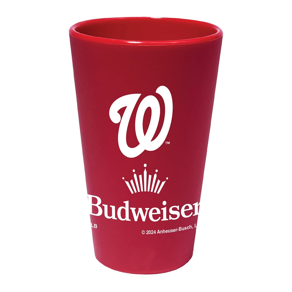 WinCraft Nationals de Washington MLB x Budweiser 16oz. Verre à bière en silicone