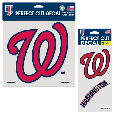 Lot de trois autocollants WinCraft Washington Nationals Perfect Cut