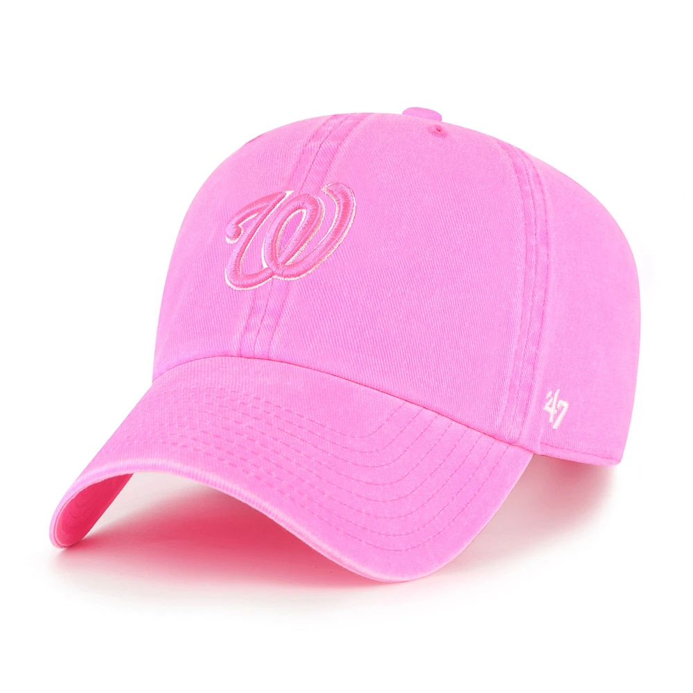 Casquette ajustable Bright Side Clean Up rose '47 pour femme des Nationals de Washington
