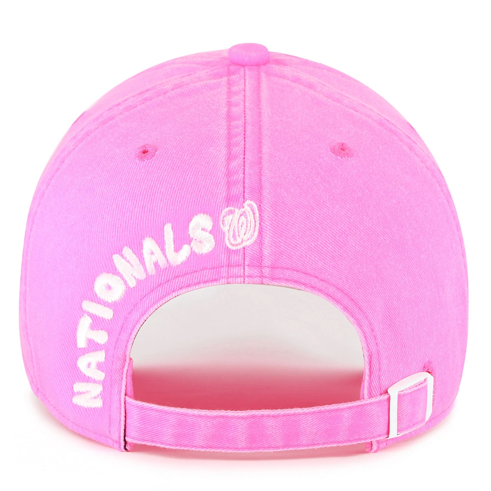 Casquette ajustable Bright Side Clean Up rose '47 pour femme des Nationals de Washington