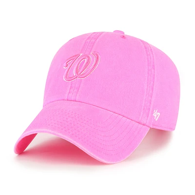Casquette ajustable Bright Side Clean Up rose '47 pour femme des Nationals de Washington