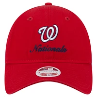 Women's New Era  Red Washington Nationals Preppy Team 9TWENTY Adjustable Hat