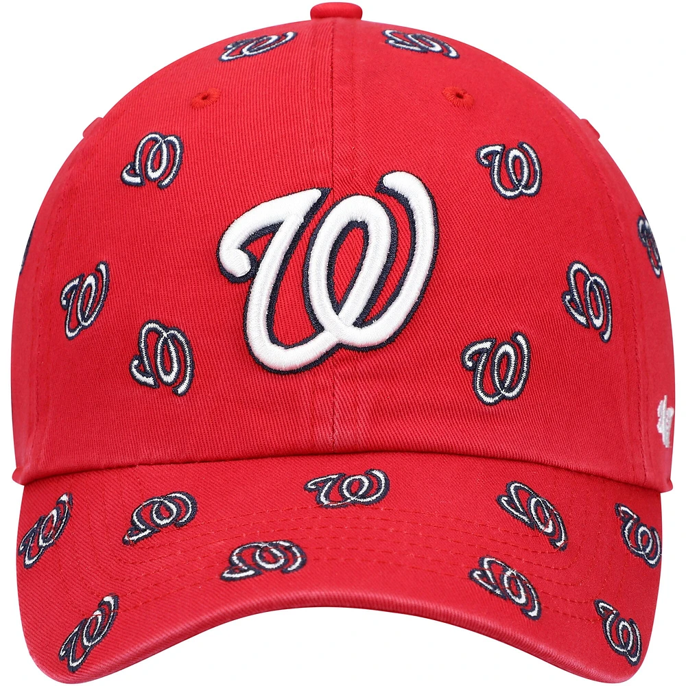 Casquette réglable Confetti Clean Up des Nationals de Washington '47 rouge pour femme