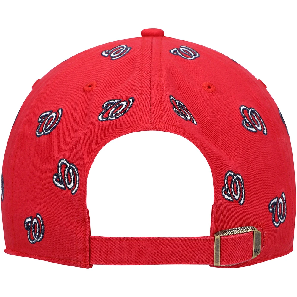 Casquette réglable Confetti Clean Up des Nationals de Washington '47 rouge pour femme