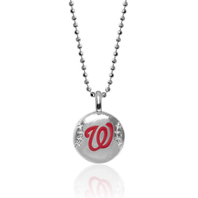 Collier Alex Woo Washington Nationals pour femme avec disque en argent sterling et émail