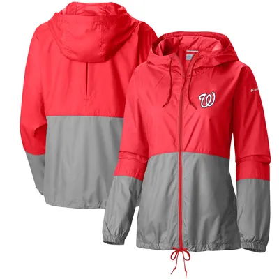 Washington Nationals Columbia Women's Flash Forward Full-Zip Windbreaker Jacket - Red