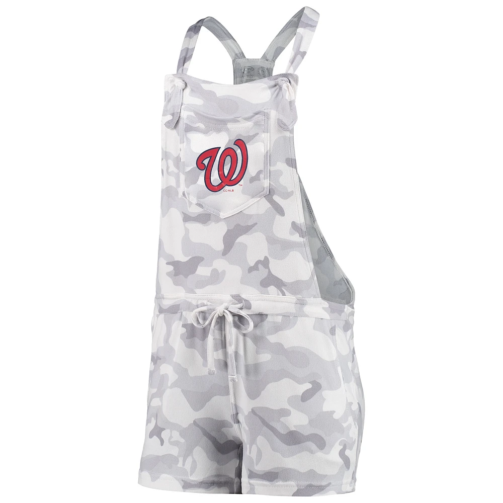 Women's Concepts Sport Gray Washington Nationals Camo Romper Overalls