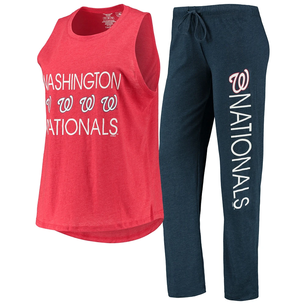 Women's Concepts Sport Navy/Red Washington Nationals Meter Muscle Tank Top & Pants Sleep Set