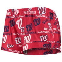 Concepts Sport Ensemble de nuit pour femme avec haut et short imprimés phares des Washington Nationals rouges