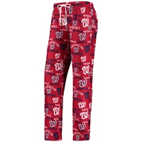 Concepts Sport Blanc/Rouge Washington Nationals Flagship T-shirt et pantalon à col en V manches longues pour femme