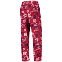 Concepts Sport Blanc/Rouge Washington Nationals Flagship T-shirt et pantalon à col en V manches longues pour femme