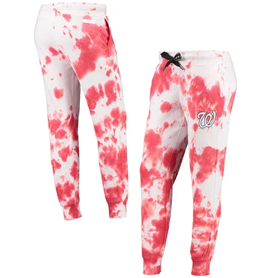 Women's DKNY Sport White/Red Washington Nationals Melody Tie-Dye Jogger Pants