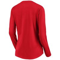 Fanatics Branded Women's Fanatics Branded Red Washington Nationals Official  Logo Long Sleeve V-Neck T-Shirt