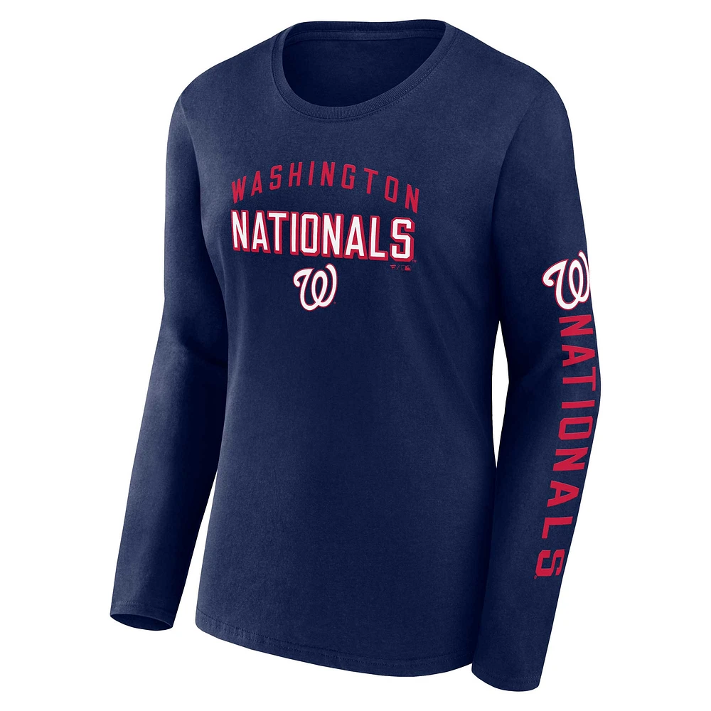 Pack combiné de t-shirts Fanatics pour femmes bleu marine/rouge des Nationals Washington