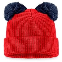 Women's Fanatics Red/Navy Washington Nationals Double Pom Cuffed Knit Hat