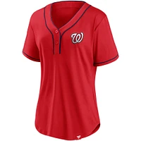 Women's Fanatics Red/Navy Washington Nationals Iconic Diva T-Shirt