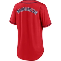 Women's Fanatics Red/Navy Washington Nationals Iconic Diva T-Shirt