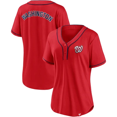 T-shirt Diva emblématique Fanatics pour femmes, rouge/bleu marine, Washington Nationals