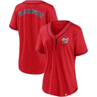 Women's Fanatics Red/Navy Washington Nationals Iconic Diva T-Shirt