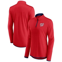 Haut à quart de zip Fanatics pour femmes, rouge, Washington Nationals