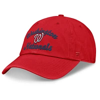 Casquette ajustable avec logo fondamental des Nationals de Washington pour femmes Fanatics Red