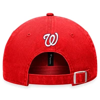 Casquette réglable rouge Washington Nationals Script Fanatics pour femmes