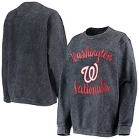 Sweat-shirt en velours côtelé confortable pour femme G-III 4Her by Carl Banks Navy Washington Nationals Script