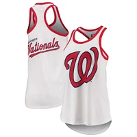 Women's G-III 4Her by Carl Banks White Washington Nationals Tater Racerback Tank Top