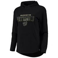 Chandail à capuchon encolure plongeante Vivid Nationals de Washington noir Levelwear pour femme