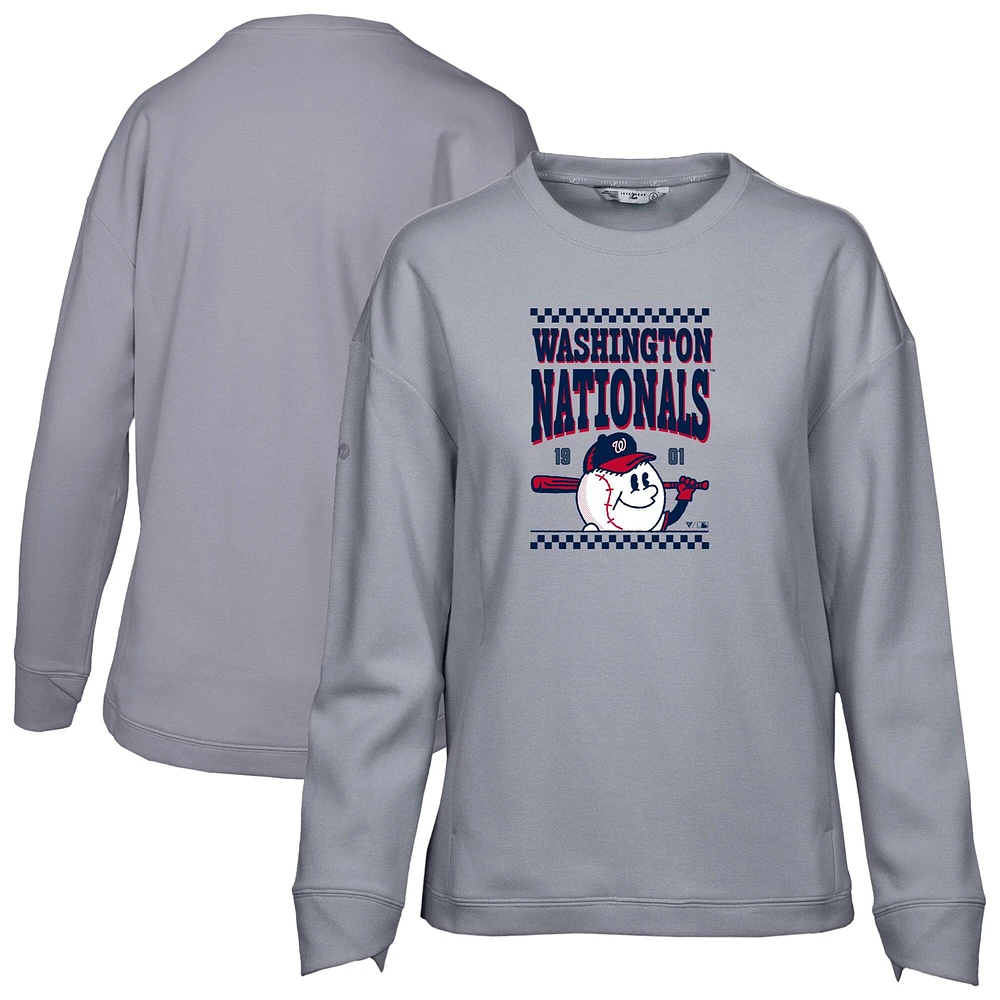 Sweat-shirt inaugural Fiona des Washington Nationals pour femme de Levelwear, gris