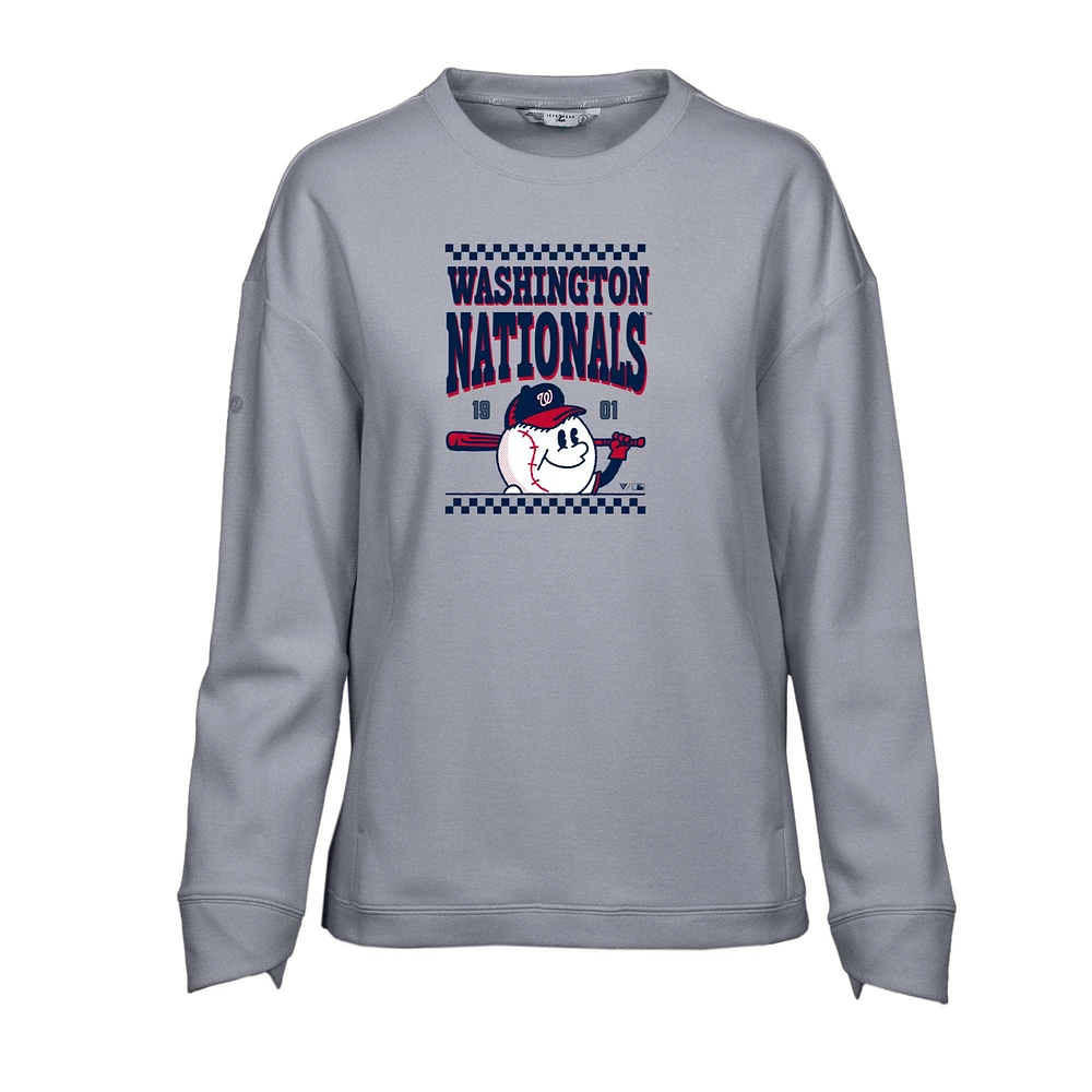 Sweat-shirt inaugural Fiona des Washington Nationals pour femme de Levelwear, gris