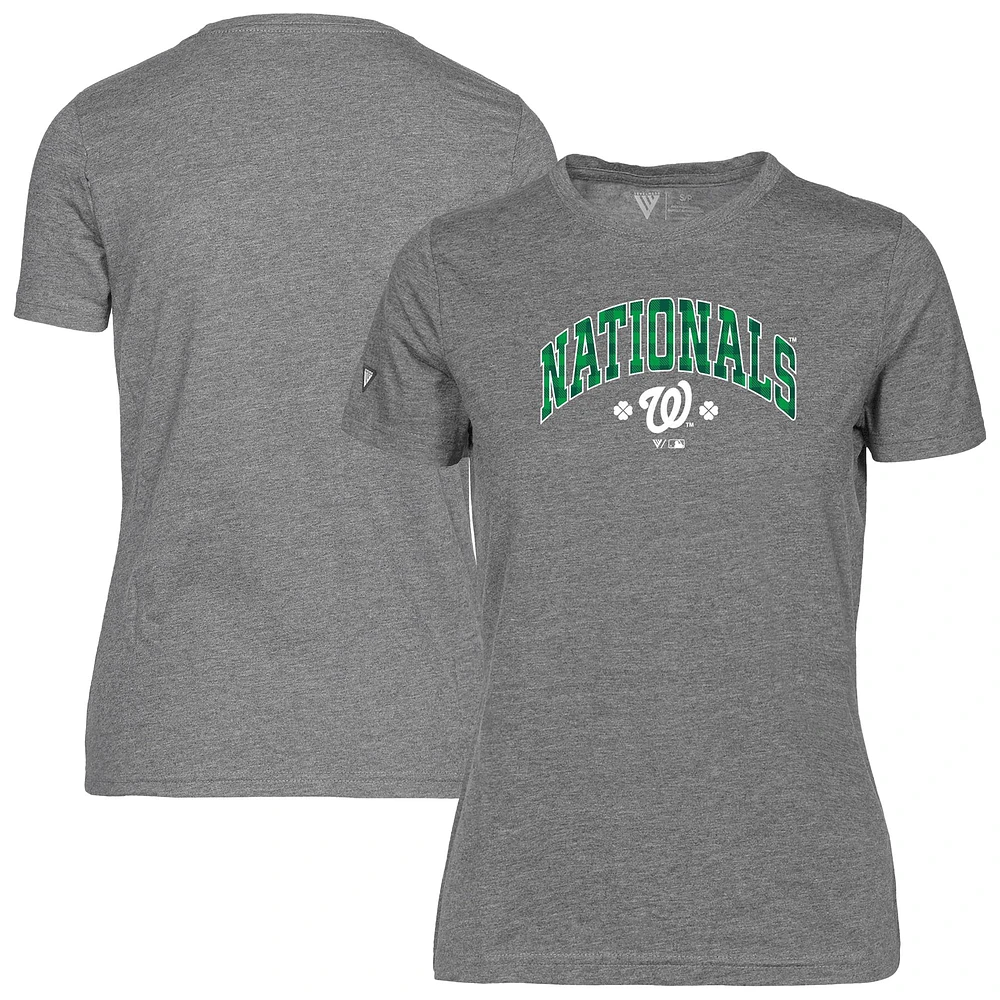 Women's Levelwear Gray Washington Nationals St. Patrick's Day Maddox Plaid T-Shirt
