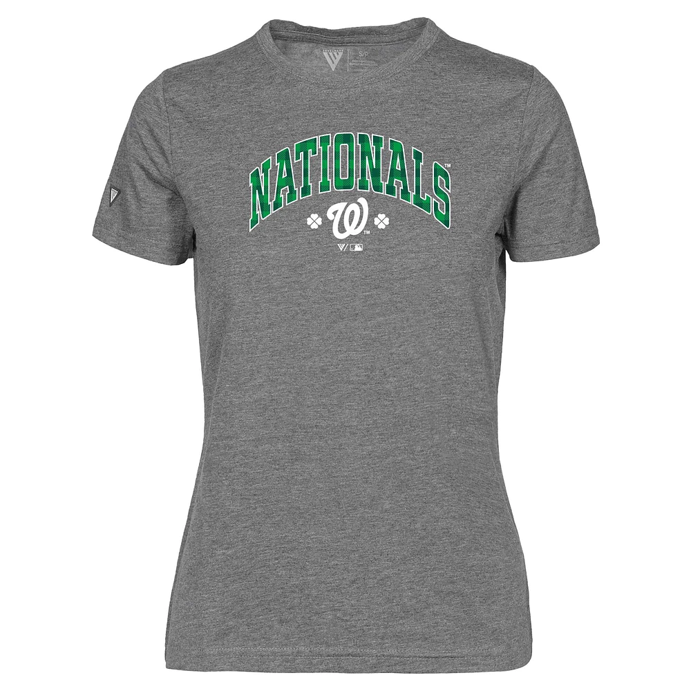 Women's Levelwear Gray Washington Nationals St. Patrick's Day Maddox Plaid T-Shirt