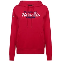 Women's Levelwear Red Washington Nationals Accolade Adorn Monument Pullover Hoodie