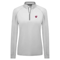 Women's Levelwear White Washington Nationals Kinetic Insignia 2.0 Raglan Quarter-Zip Top