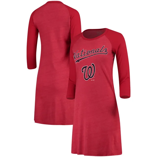 Women's Lusso White St. Louis Cardinals Nettie Raglan Half-Sleeve Tri-Blend T-Shirt Dress