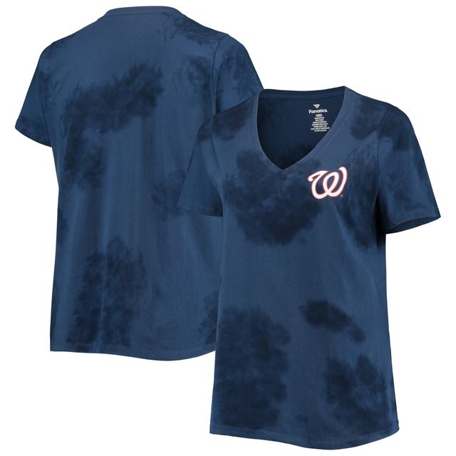 T-shirt à encolure en V pour femme bleu marine Washington Nationals Cloud taille plus